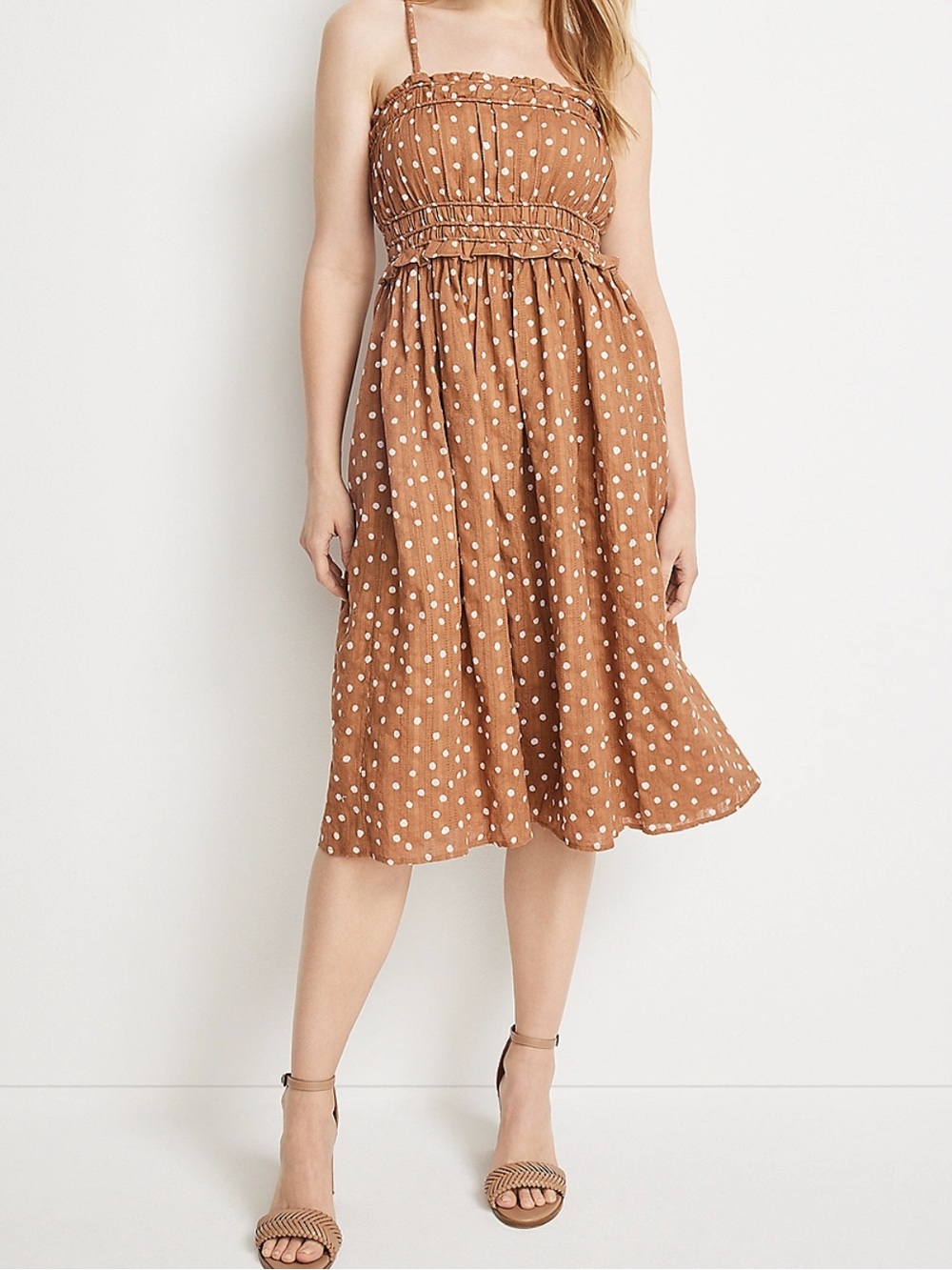 Maurices Polka Dot Smocked Midi Dress 💫NWT💫